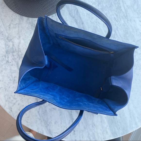 CELINE Smooth Calfskin Medium Phantom Luggage Electric Blue - Picture 6 of 8